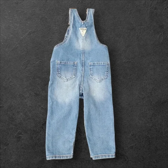 Vintage OshKosh B'gosh Vestbak Bib Overalls Blue Denim Snap Buttons Size 18M - Picture 2 of 10